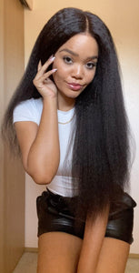 JAZZYCURLS KinkyChic: Jasmine Kinky Straight Blown Out Lace Front Wig